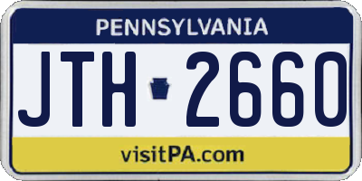 PA license plate JTH2660