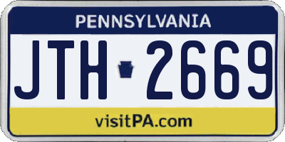 PA license plate JTH2669