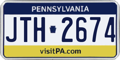 PA license plate JTH2674
