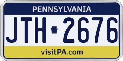 PA license plate JTH2676