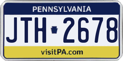 PA license plate JTH2678
