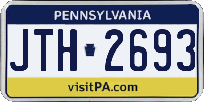 PA license plate JTH2693