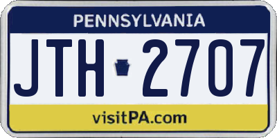 PA license plate JTH2707