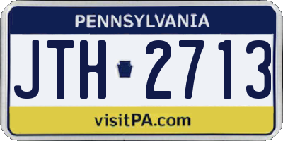 PA license plate JTH2713