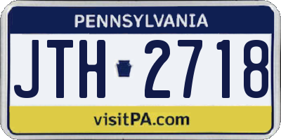 PA license plate JTH2718