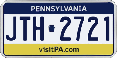 PA license plate JTH2721
