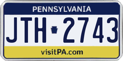 PA license plate JTH2743