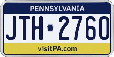 PA license plate JTH2760