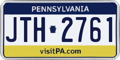 PA license plate JTH2761