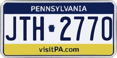 PA license plate JTH2770