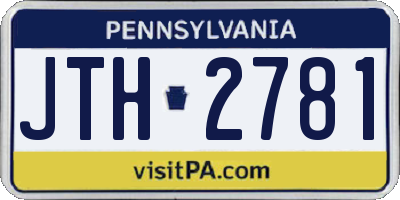 PA license plate JTH2781