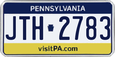 PA license plate JTH2783