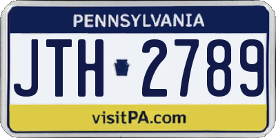PA license plate JTH2789
