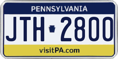 PA license plate JTH2800