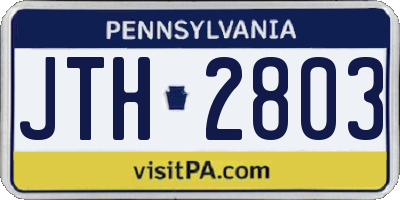 PA license plate JTH2803