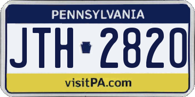 PA license plate JTH2820