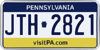 PA license plate JTH2821