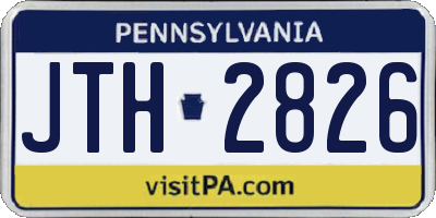 PA license plate JTH2826