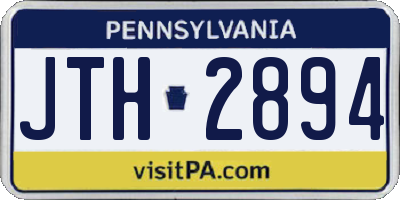 PA license plate JTH2894