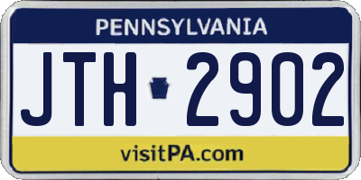 PA license plate JTH2902