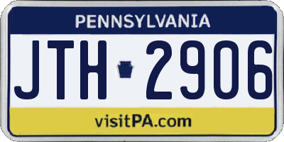 PA license plate JTH2906