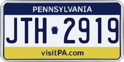 PA license plate JTH2919