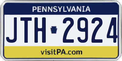 PA license plate JTH2924