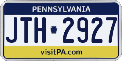 PA license plate JTH2927