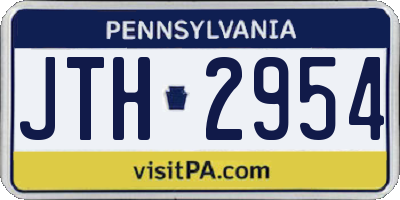 PA license plate JTH2954