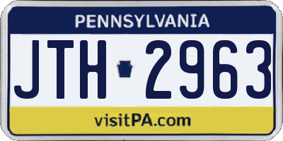 PA license plate JTH2963
