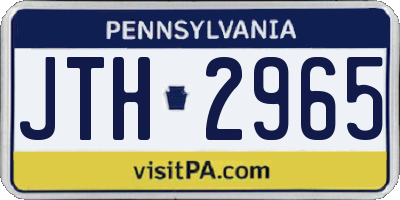 PA license plate JTH2965