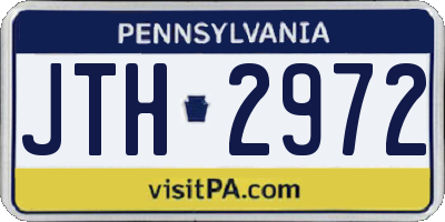 PA license plate JTH2972