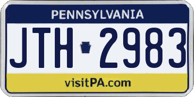 PA license plate JTH2983