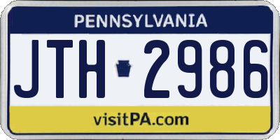 PA license plate JTH2986
