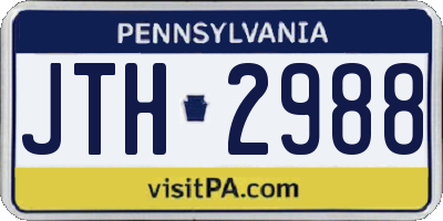 PA license plate JTH2988