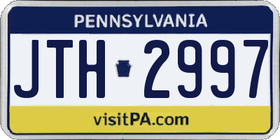 PA license plate JTH2997