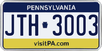 PA license plate JTH3003