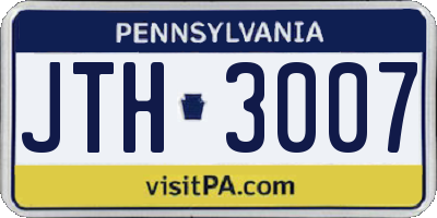 PA license plate JTH3007