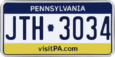 PA license plate JTH3034