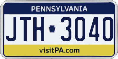 PA license plate JTH3040