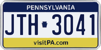 PA license plate JTH3041