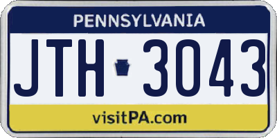 PA license plate JTH3043