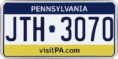 PA license plate JTH3070