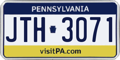 PA license plate JTH3071