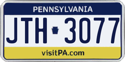 PA license plate JTH3077