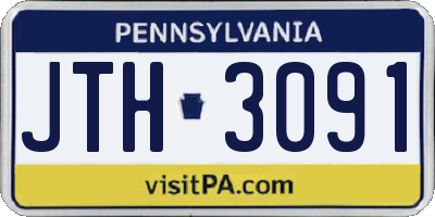 PA license plate JTH3091