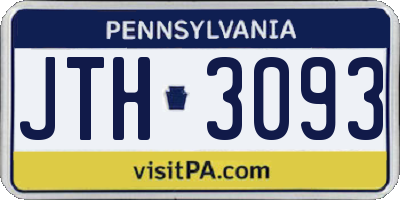 PA license plate JTH3093