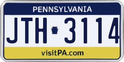 PA license plate JTH3114