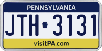 PA license plate JTH3131