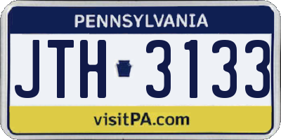 PA license plate JTH3133
